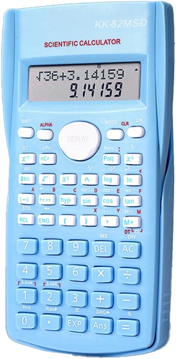 Wetenschappelijke Rekenmachine Student Twee-Regels Display 240 Functies Groot Scherm Blauw