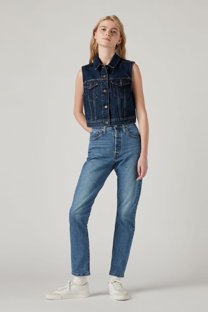 Levi's 501 Skinny Blue It's True Größe: W29L32 | Slim Jeans Outlet | Damen | Blau