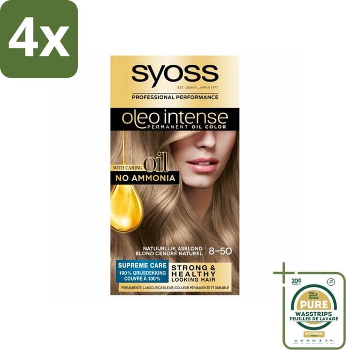 Syoss Oleo Intense - Haarverf - 4-50 - Ijzig Bruin - 115ml x 4