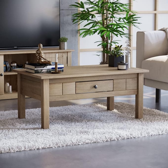 Salontafel met lade, eiken natuur, modern design