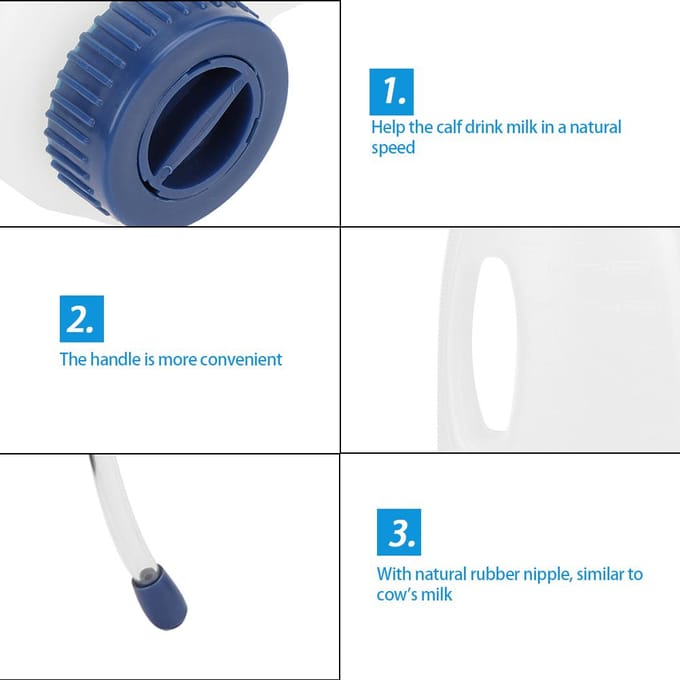 4L Plastic Boerderijdieren Kalf Voeding Water Medicijn Melkfles white