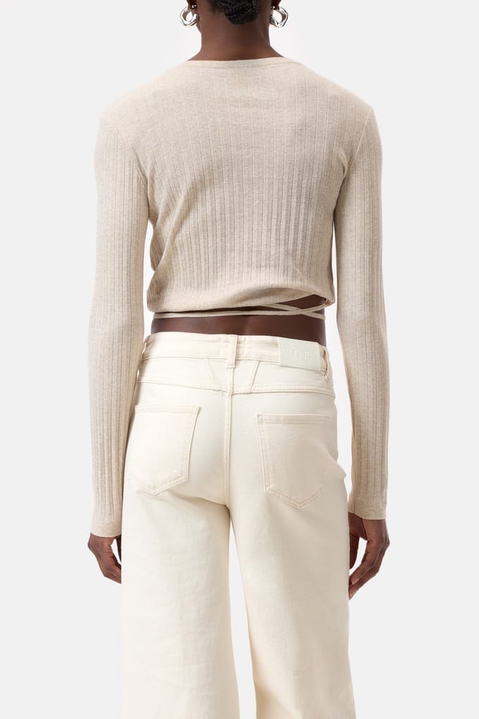 Closed Wrap Longsleeve Soft Beige Taglia: XL | Maglie a manica lunga Outlet | Donna | Marrone
