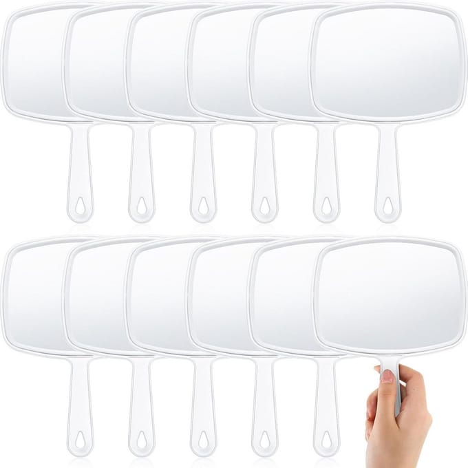 12x Handspiegel met Handvat voor Make-up en Kapsalon