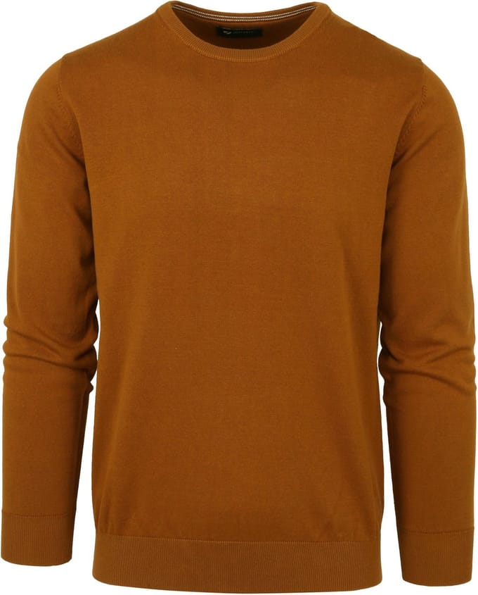 Suitable Oini Pullover O-Hals Okergeel - Maat XXL - Heren - Sweater