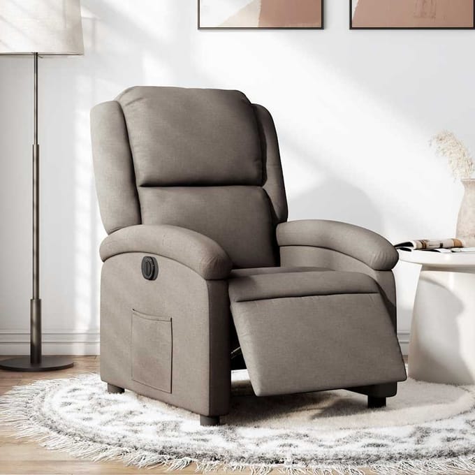 vidaXL - Fauteuil - verstelbaar - elektrisch - stof - taupe