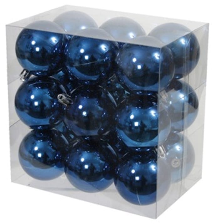 Othmar Decorations kerstballen - 18x stuks - 6 cm - blauw - kunststof - kerstversiering - onbreekbare kerstversiering