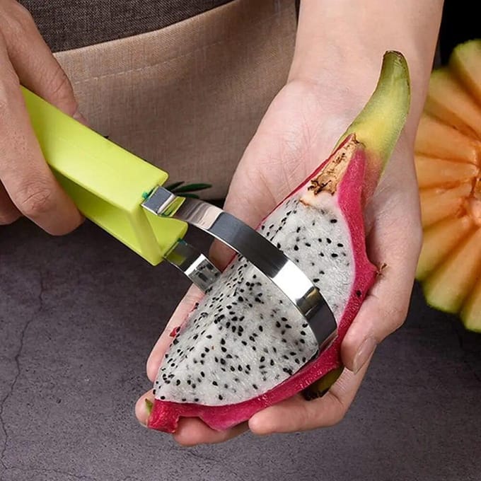 Trancheuse à pastèque, cuillère à découper les fruits, couteau à découper, plateau à fruits, séparateur de pulpe, Gadgets de cuisine pour la maison, outils yellow
