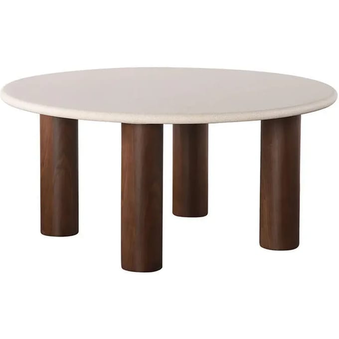 Japandi Lage Eettafel Microcement / Walnootfineer