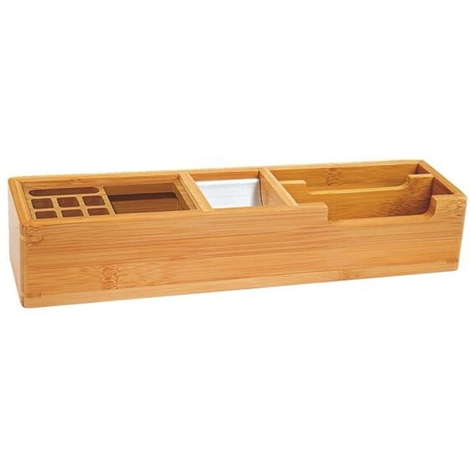 WEDO bureau organizer Bamboe, 2 vakken, 2 aluminium inzetstukken