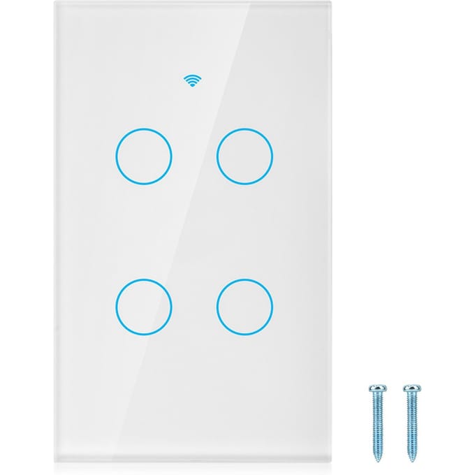 WiFi Touchscreen Schakelaar Enkele Cirkel voor 4-Weg AC  (Wit ) wit