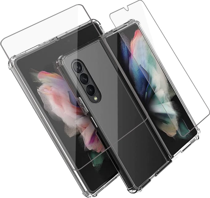 Hoesje geschikt voor Samsung Galaxy Z Fold 3 - Screenprotector - Shockproof Case Transparant