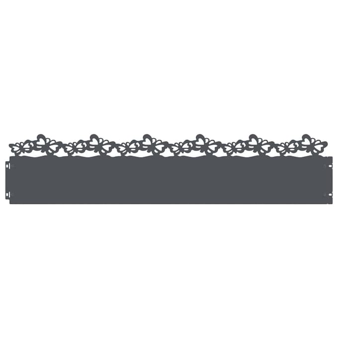 vidaXL - Gazonranden - 30 - st - 103 - x - 0,05 - x - 22 - cm - Staal - Antraciet