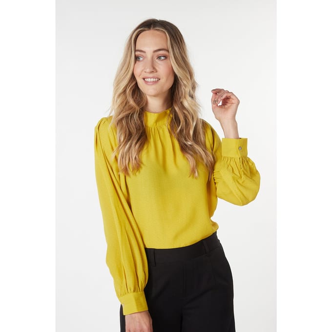 EsQualo Blouse Collar Gathering Warm Olive Größe: 36 | Blusen Outlet | Damen | Grün