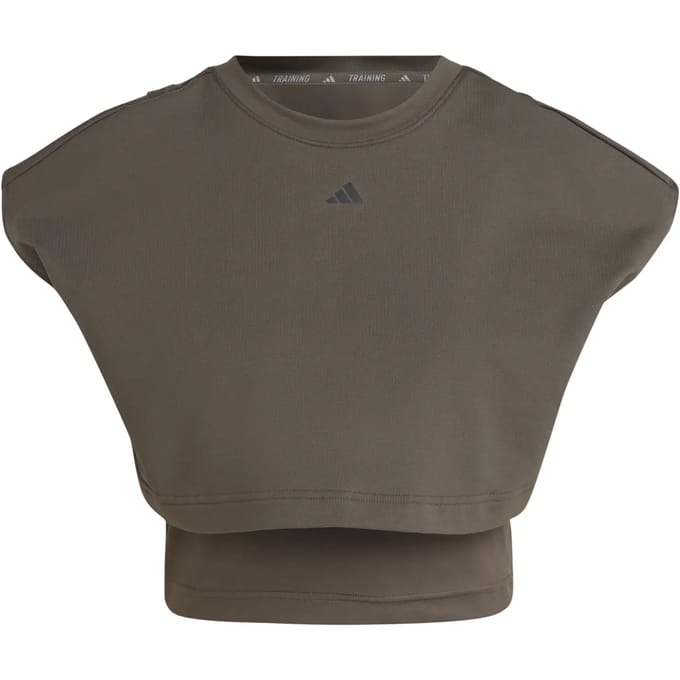 adidas Performance Power Boxy French Terry 3-Stripes Tanktop - Dames - Groen- L