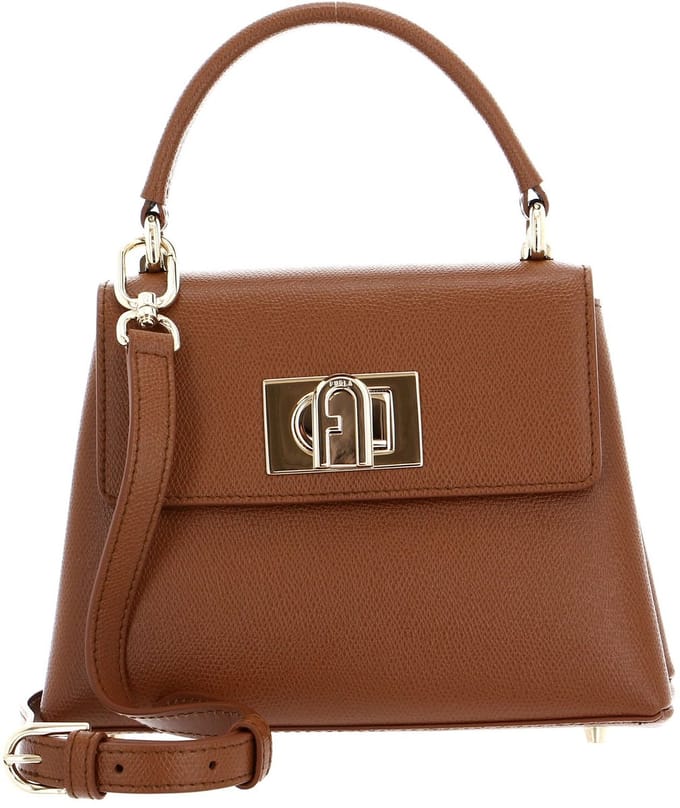 FURLA Leren handtas avondtas 1927 Mini Top Handle Bag Cognac bruine