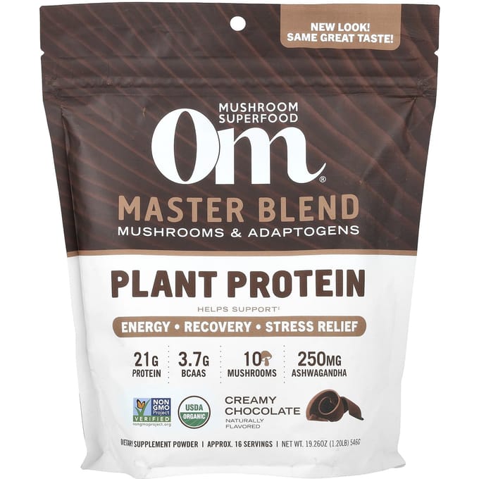 Om Mushrooms, Mélange Maître, protéine végétale, saveur crémeuse de chocolat, 1,2 lb (546 g)