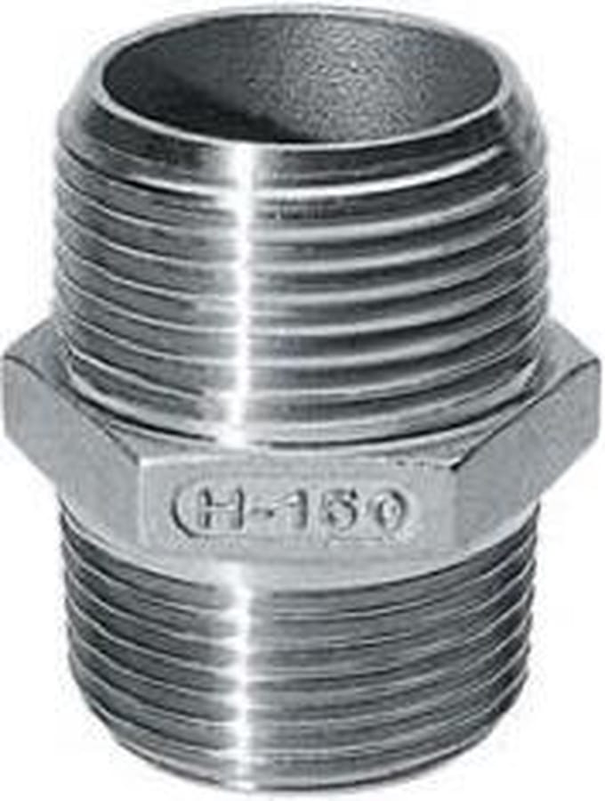 Dubbele nippel RVS 316 1''