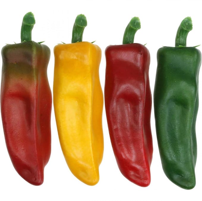 Paprika-etalagedecoratie, groentedecoratie, diverse kleuren, H14cm, 4