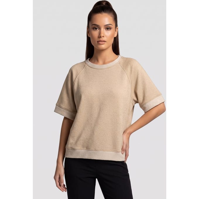 Summum Woman Jersey Glitter Sweat Ivory Taglia: L | Maglioni a maglia Outlet | Donna | Bianco