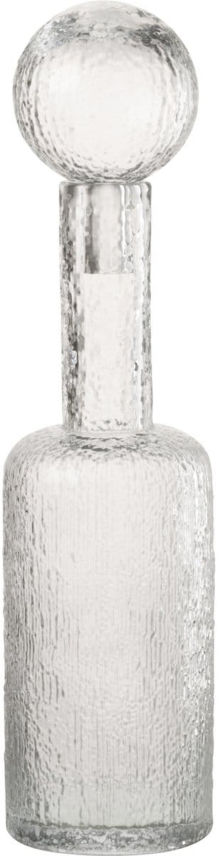 J-Line decoratie Fles Reliëf - glas - transparant - medium