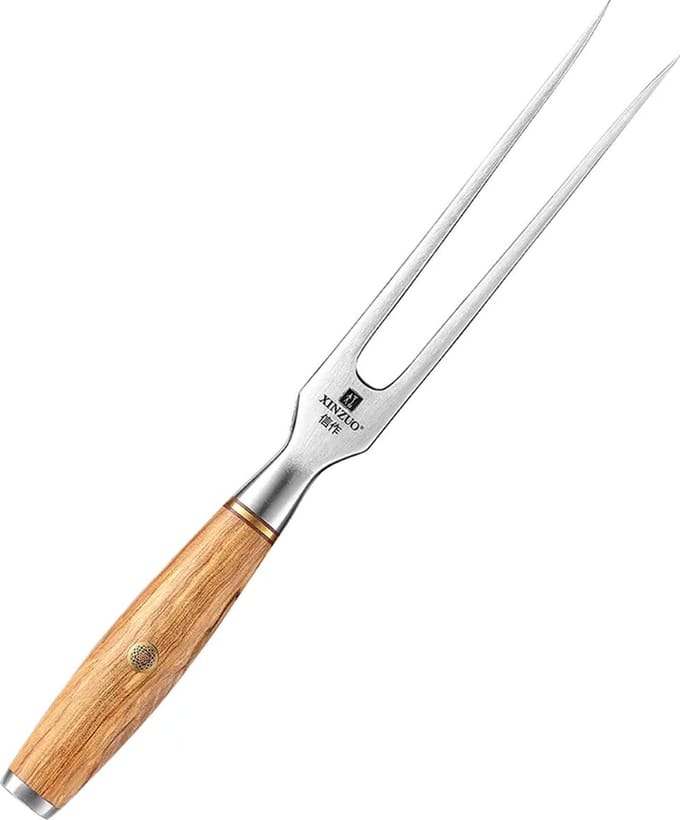 Vleesvork van de Xinzuo B37 Damascus Series