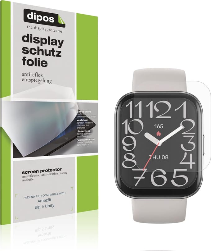 dipos – 6x Matte Beschermfolie geschikt voor Amazfit Bip 5 Unity | Krasbestendige & antireflecterende Screenprotector Ultra-Thin