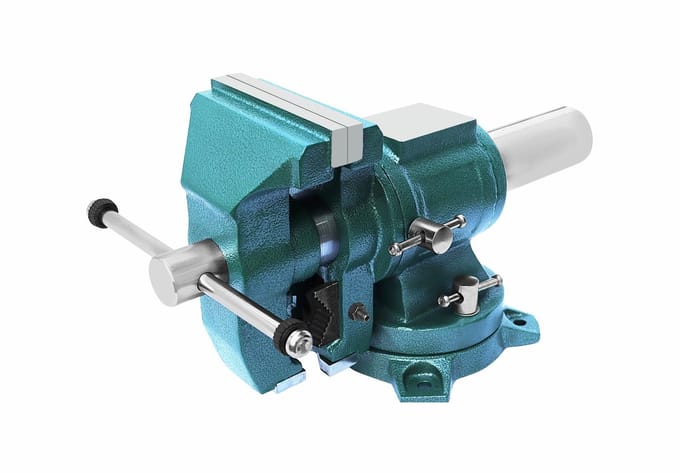 Awtools AW24295 - Multifunctionele Bankschroef - 125mm - 360° Draaibare Basis - Gietijzeren Constructie