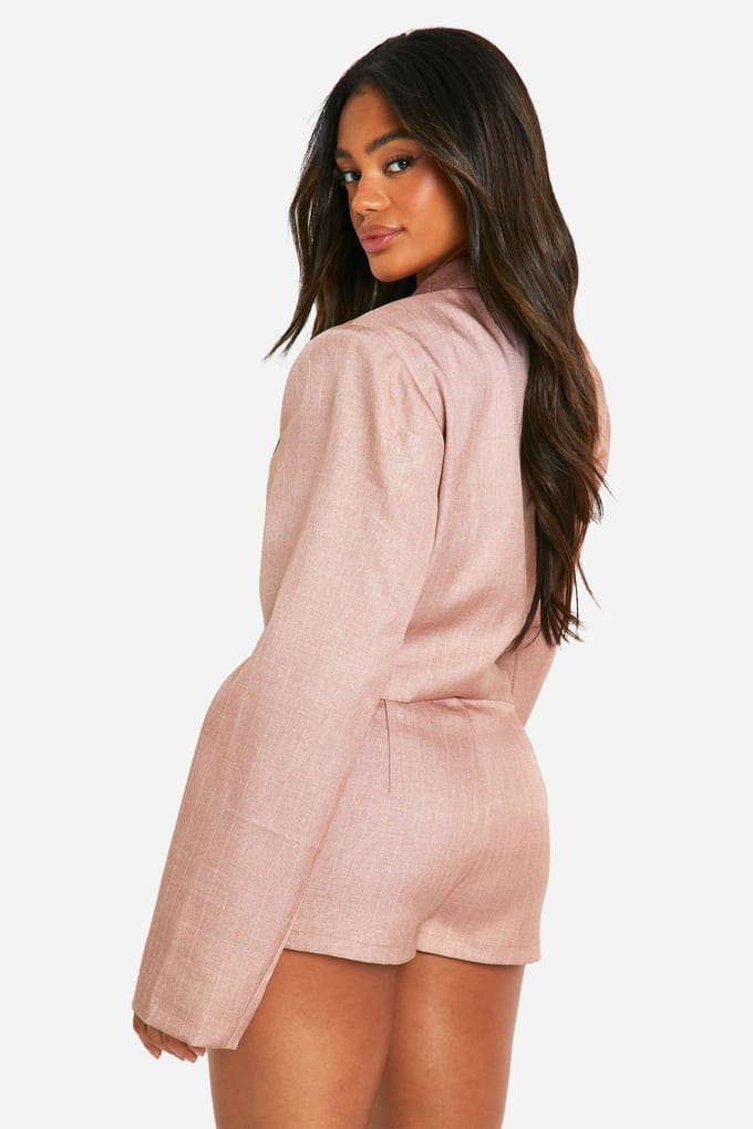 boohoo Dames Premium Pinstripe Tailored Hotpants | Rose | Maat: 6