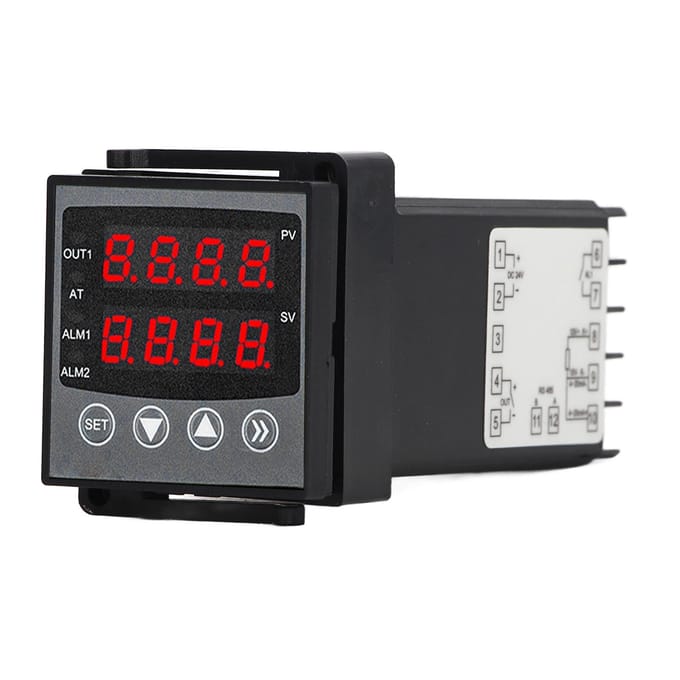 Temperatuurregelaar PID Dubbele Digitale Display Alarmfunctie Thermostaat Temperatuurregeling black