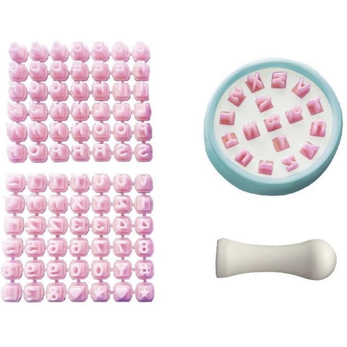 Ensemble de moules à biscuits avec lettres et chiffres, gaufreur, tampon à Fondant, bricolage, coupe-biscuits de noël, outil de cuisson, 1 ensemble white