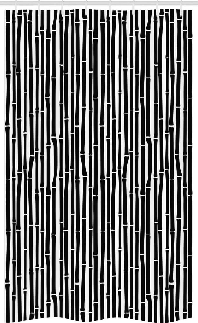 ABAKUHAUS Bamboe – Douchegordijn 120x180 cm – Modern ontwerp – Wit/zwart