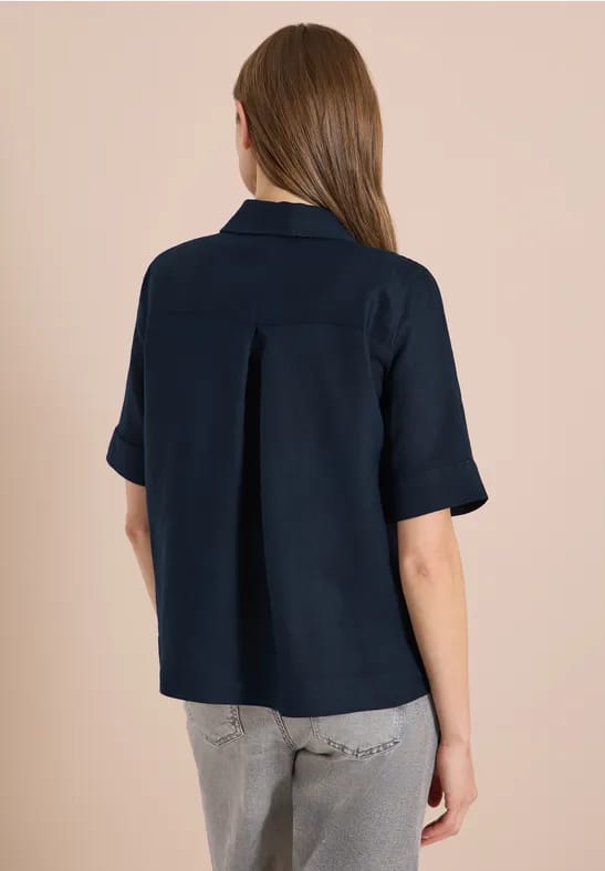 Blouse met korte mouwen van puur linnen