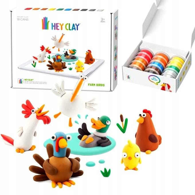 Hey Clay - Creatieve plastic set massa -Set van 15 stuks - Knutselpakket