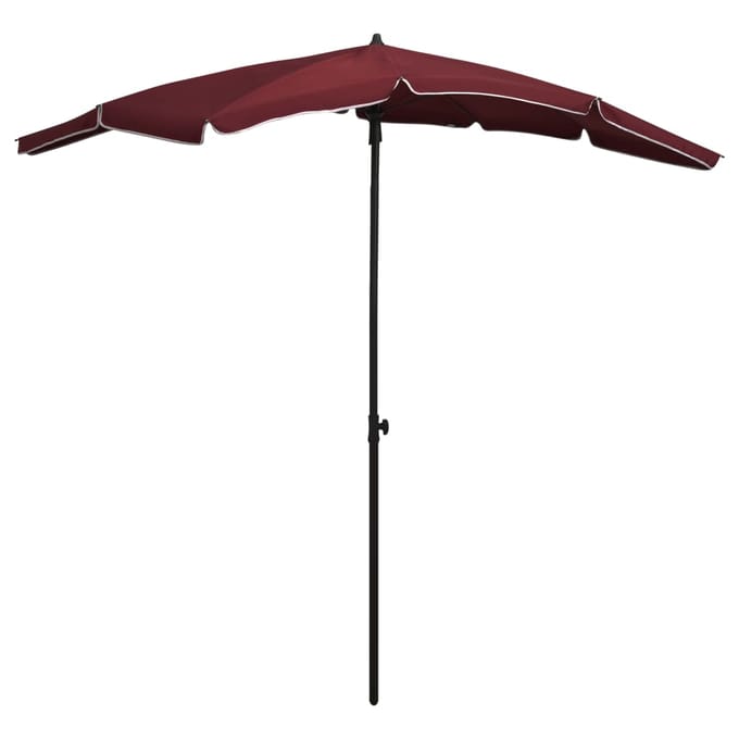 vidaXL - Parasol - met - paal - 200x130 - cm - bordeauxrood