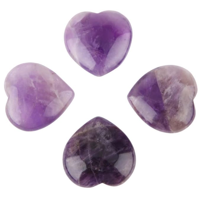 Natural Crystal Healing Stone Love Heart shape Fluorite Gemstone Home Decor(Amethyst) gray