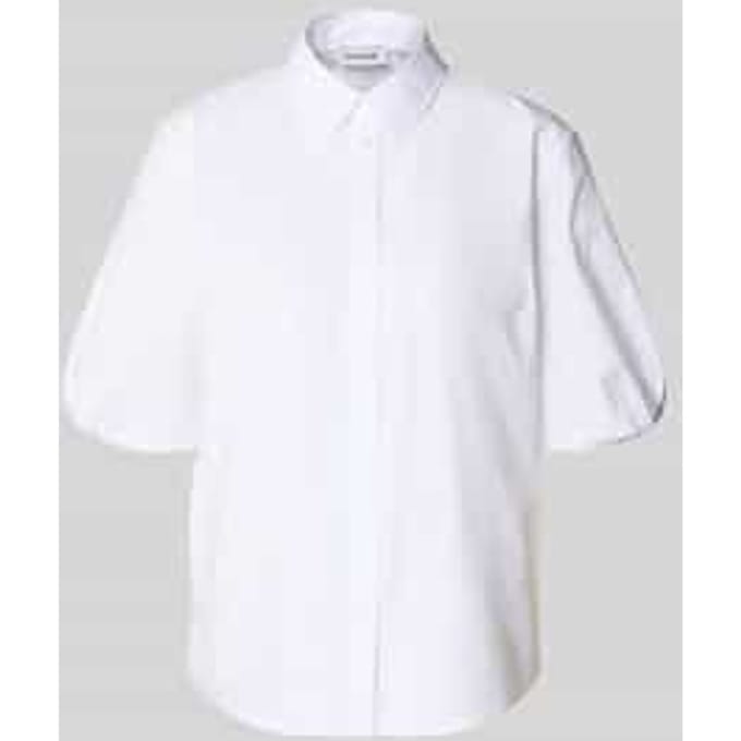 regular fit blouse met korte mouwen met pofmouwen