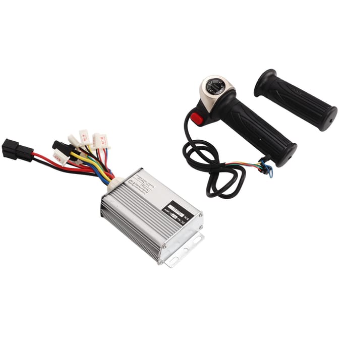 Elektrische Controller Kit Aluminiumlegering Controller Rubberen Gashendel Set voor Elektrische Fietsen black