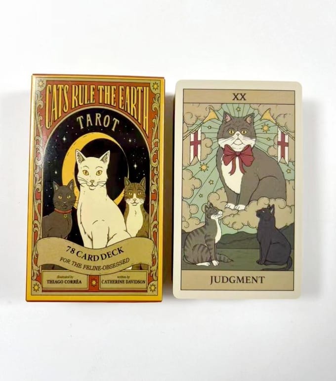 Cats Rule Earth tarotkaarten Een 78 Orakel Engels Visioenen Divinatie Editie Kaartspel Bord Speelkaarten black