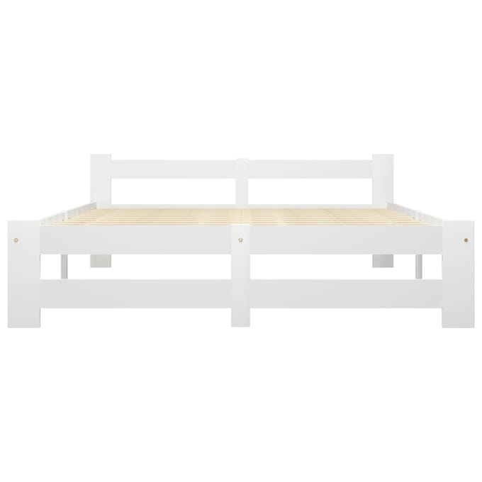vidaXL - Bedframe - massief - grenenhout - wit - 120x200 - cm