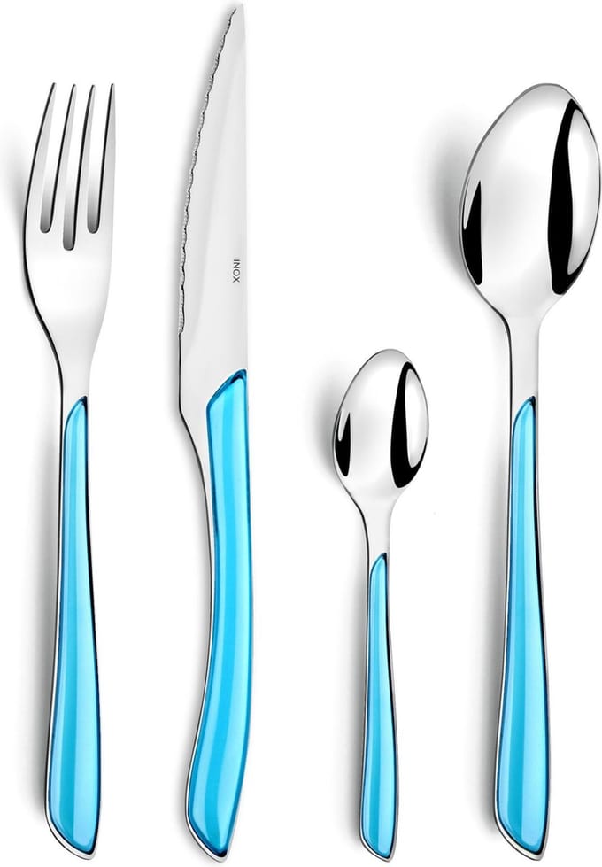 Amefa Eclat - 6 persoons - 24-delige bestekset turquoise in cadeau verpakking