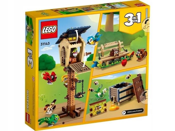 LEGO 31143 Creator 3in1 Vogelhuisje, Creatief Constructie Speelgoed met Dierenfiguren