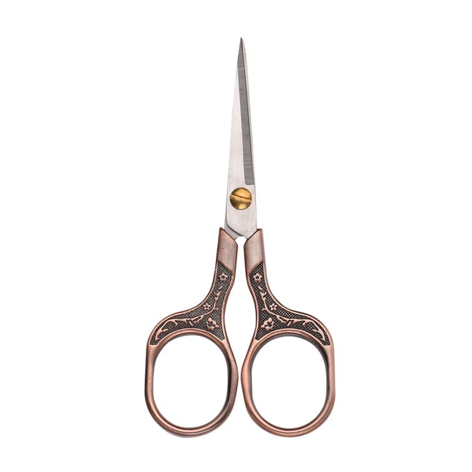 Ciseaux de Salon de coiffure en acier inoxydable, ciseaux tranchants en fleur de prunier pour couper les moustaches de barbe bronze