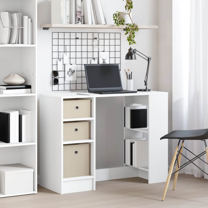 vidaXL - Bureau - Wit - 100 - x - 40 - x - 75 - cm - Bewerkt - hout