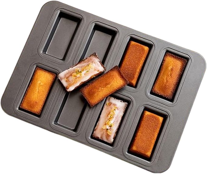 Small Loaf Pans for Baking, 8-Cavity Non-Stick Rectangle Mold, Divided Meatloaf & Dessert Tray for Muffins, Brownies, Cupcakes, Cheesecakes