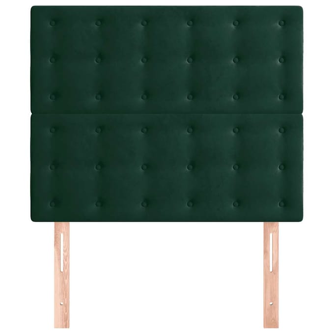 vidaXL - Hoofdbord - donkergroen - 100x5x118/128 - cm - fluweel