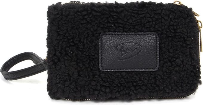 I'm Dutch Fluffy Teddy Etui Portemonnee Leuven Zwart