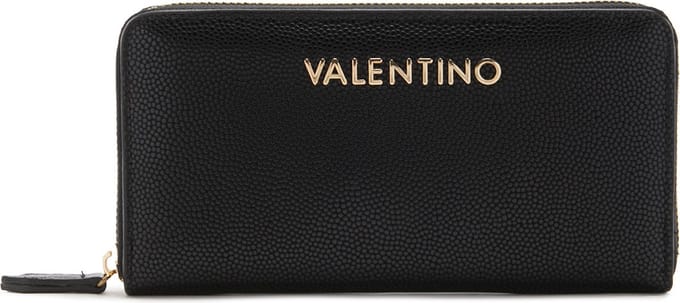 VALENTINO Portemonnee Divina Zip Around Wallet Nero / Gold Zwart