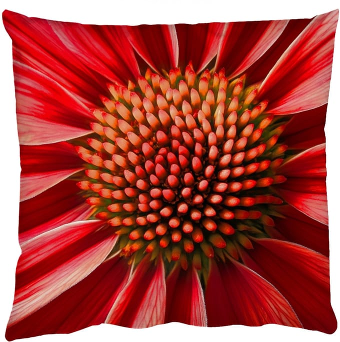 Sierkussens - Kussentjes Woonkamer - 60x60 cm - Close up - Bloem- Rood