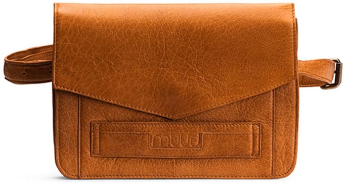 MUUD - Cheri - Luxe handgemaakte lederen handtas - Whisky