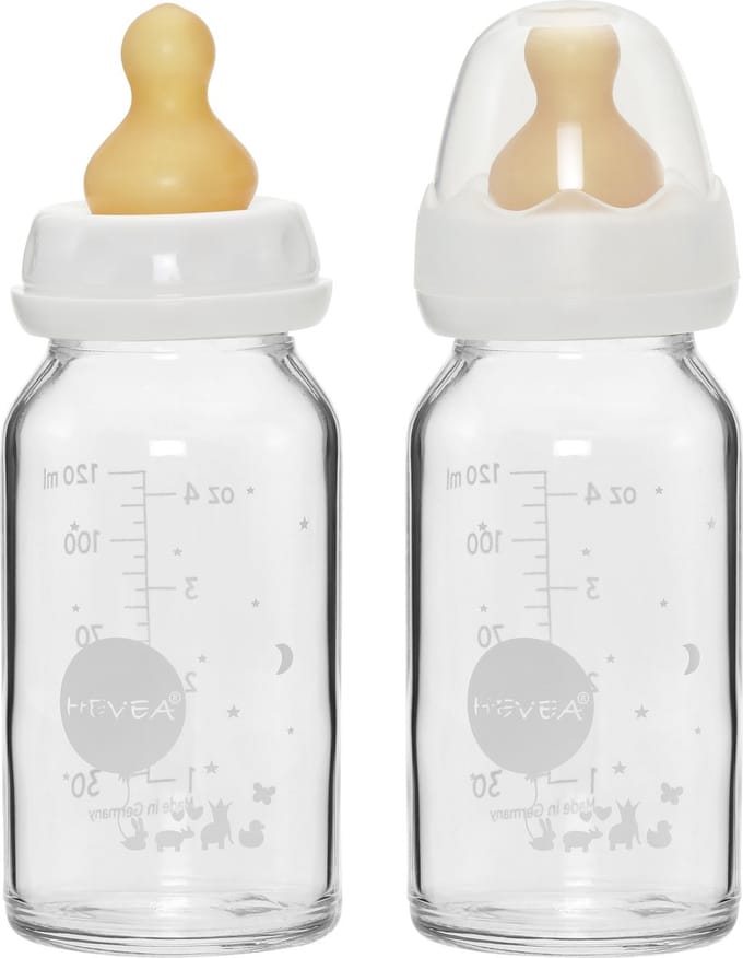 Standard Neck Baby Glass Bottles Two-Pack 120ml/4oz